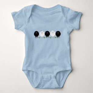 Schwarz-Weiß-Schaf-Baby-Body Baby Strampler