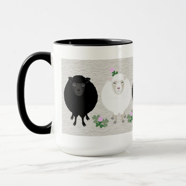 Schwarz-Weiß-Schaf-Tasse Tasse (Links)