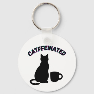 Schwarz-Weiß-Schatten des Kaffees Kunst Schlüsselanhänger