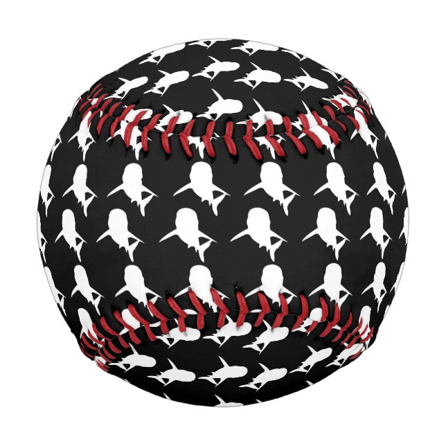 Schwarz-Weiß-Schattenhai-Walmuster Baseball (Vorderseite)