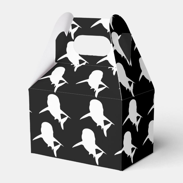 Schwarz-Weiß-Schattenhai-Walmuster Geschenkschachtel (Vorderseite)
