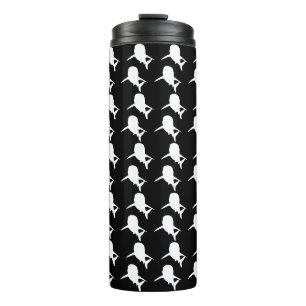 Schwarz-Weiß-Schattenhai-Walmuster Thermosbecher