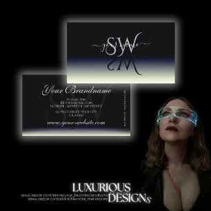 Schwarz-Weiß-Schattenschatten-Schriftart-Initiale Visitenkarte