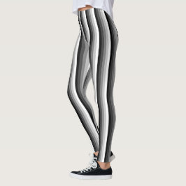 Schwarz-Weiß-Schattenstreifen Leggings