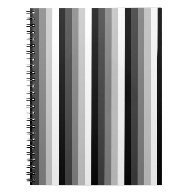 Schwarz-Weiß-Schattenstreifen Notizblock (Vorderseite)