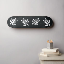 Schwarz-Weiß-Schildkröten-Muster  Skateboard