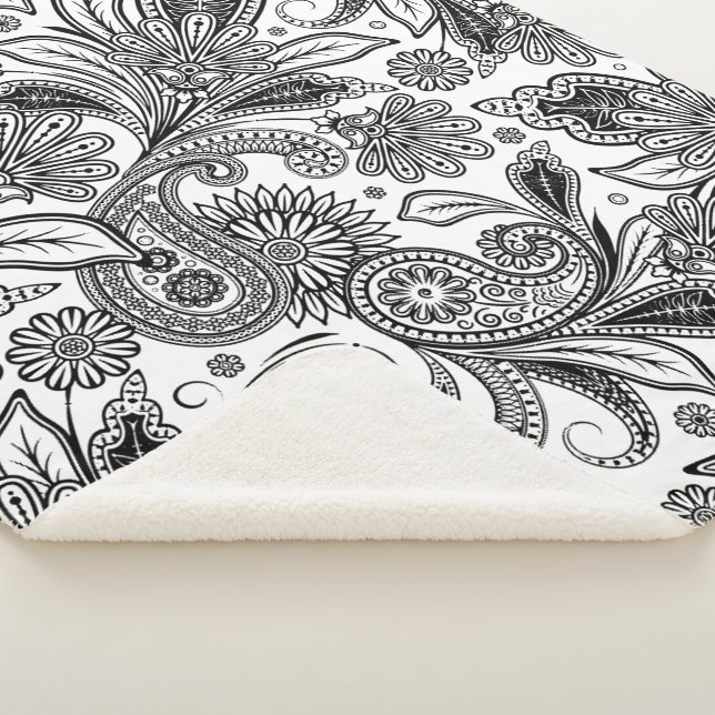 Schwarz-Weiß-Schirpdecke Sherpadecke (3/4)