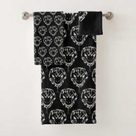 Schwarz-Weiß-Schlange Badhandtuch Set