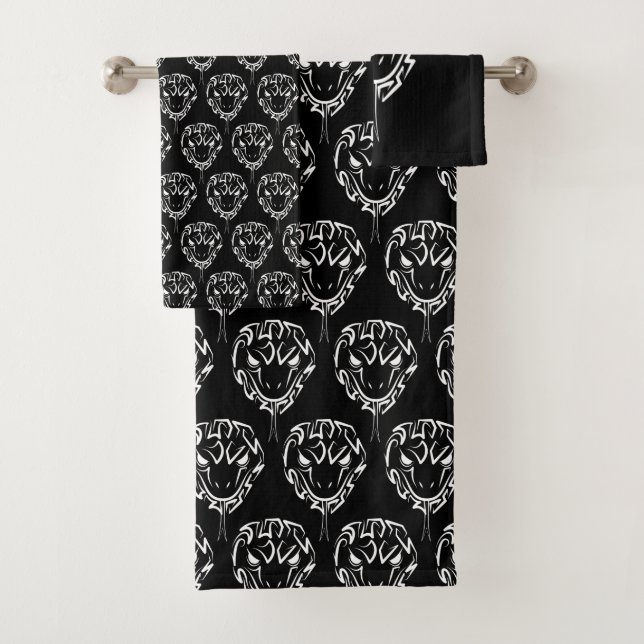 Schwarz-Weiß-Schlange Badhandtuch Set (Insitu)