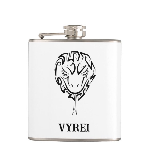 Schwarz-Weiß-Schlange Flachmann (Vorderseite)