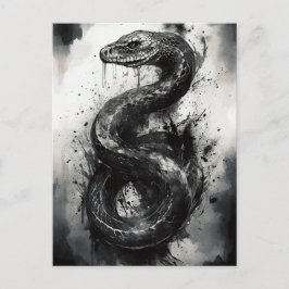 Schwarz-Weiß-Schlange Kunst, Dichtung und Musik Postkarte