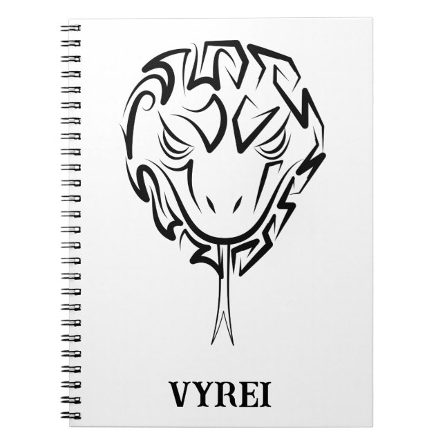 Schwarz-Weiß-Schlange Notizblock (Vorderseite)