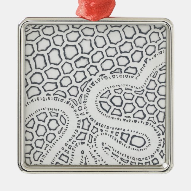 Schwarz-Weiß-Schlange Ornament Aus Metall (Vorne)