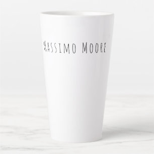 Schwarz Weiß Schlichte Elegante Casual Eigenname Milchtasse