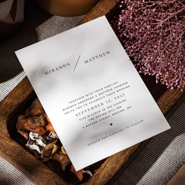 Schwarz-Weiß schlichte, saubere, minimalistische H Einladung (Von Creator hochgeladen)