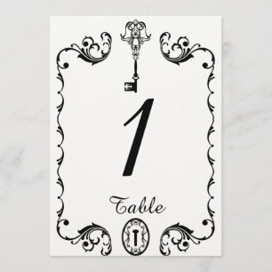 Schwarz-Weiß-Schlüssel-Hochzeitsstimmung in der Ti Einladung