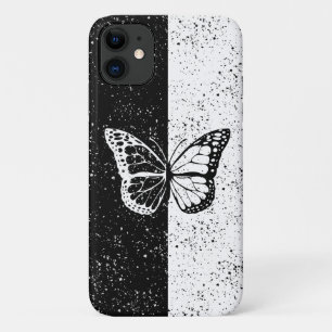 Schwarz-Weiß-Schmetterling Elegant gepunktete Klas Case-Mate iPhone Hülle