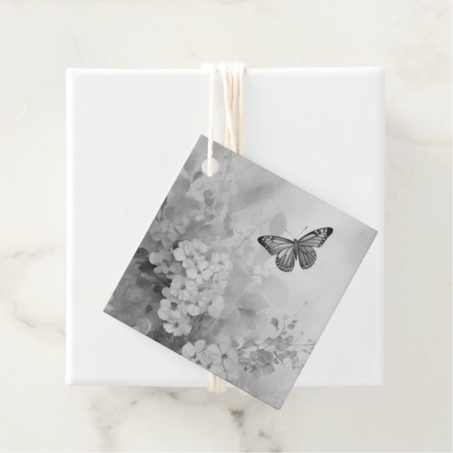 Schwarz-Weiß-Schmetterling Geschenkanhänger (Beispiel)