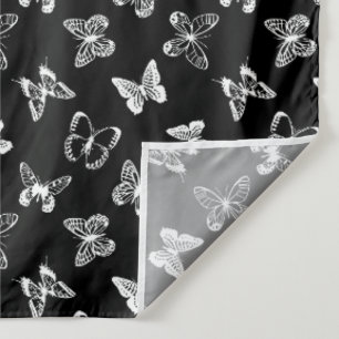 Schwarz-Weiß-Schmetterling Illustration Schwarz Wandteppich