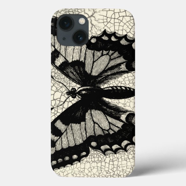 Schwarz-Weiß-Schmetterling im Hintergrund Case-Mate iPhone Hülle (Rückseite)
