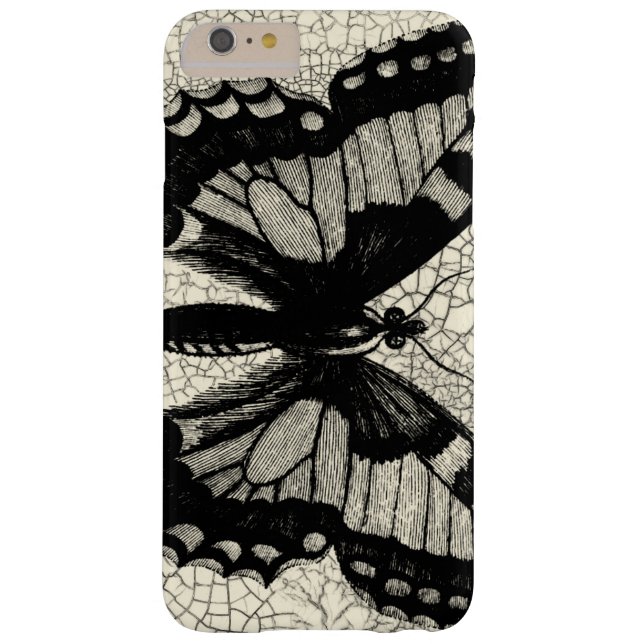 Schwarz-Weiß-Schmetterling im Hintergrund Case-Mate iPhone Hülle (Rückseite)