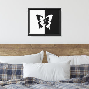 Schwarz-Weiß-Schmetterling Leinwanddruck