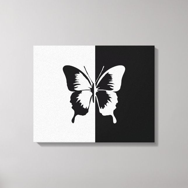 Schwarz-Weiß-Schmetterling Leinwanddruck (Vorderseite)