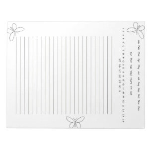 Schwarz-Weiß-Schmetterling Notizblock