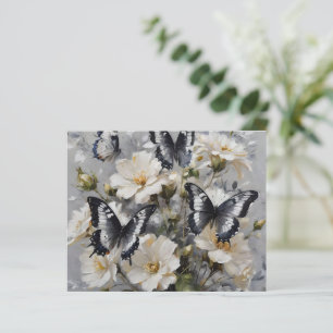 Schwarz-Weiß-Schmetterlinge auf weißen Blume,