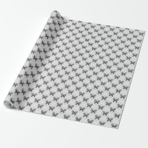 Schwarz-Weiß-Schmetterlinge Geschenkpapier