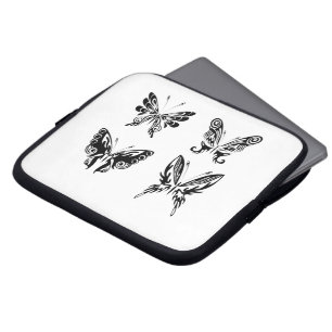 Schwarz-Weiß-Schmetterlinge Laptopschutzhülle