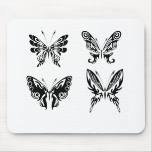 Schwarz-Weiß-Schmetterlinge Mousepad