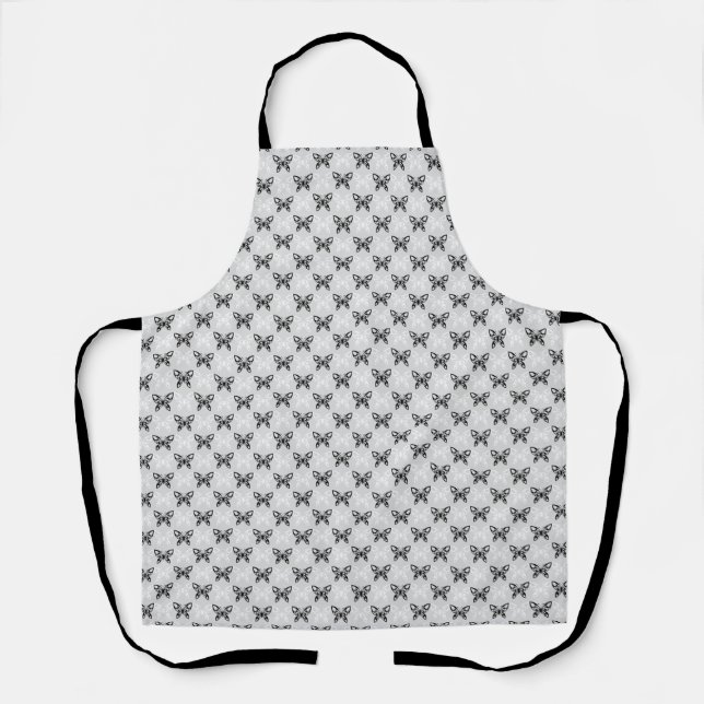 Schwarz-Weiß-Schmetterlinge Schürze (Vorderseite)