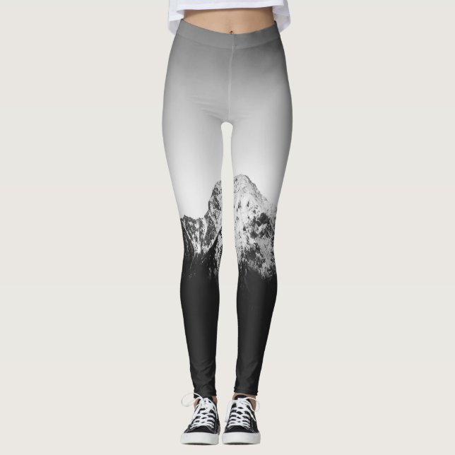 Schwarz-Weiß-Schneeberg Storžič, Slowenien Leggings (Vorderseite)