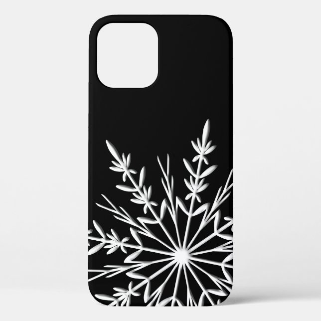 Schwarz-Weiß-Schneeflocke Case-Mate iPhone Hülle (Rückseite)