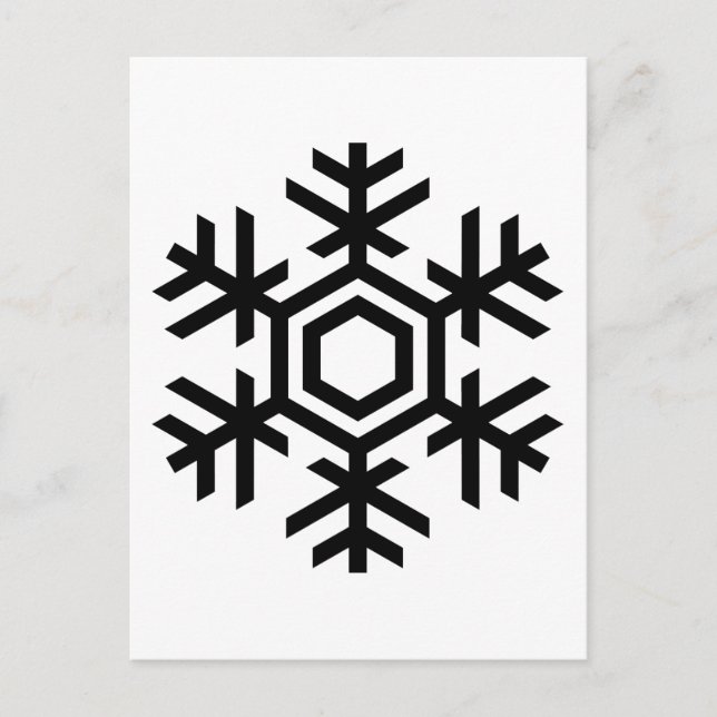 Schwarz-Weiß-Schneeflocke Postkarte (Vorderseite)