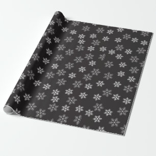 Schwarz-Weiß-Schneeflocken-Muster Feiertag Geschenkpapier