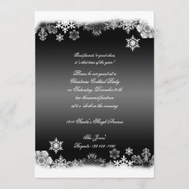 Schwarz-Weiß-Schneeflocken Weihnachtsfest Party Einladung