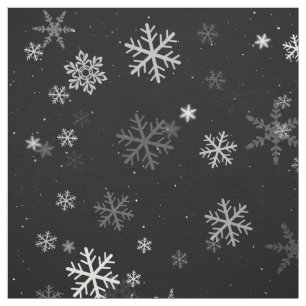 Schwarz-Weiß-Schneeflockenmuster Stoff