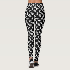 Schwarz-Weiß-Schneemodelle | Christmas Leggings