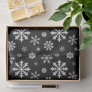 Schwarz-Weiß-Schneemuster Elegant Modern Seidenpapier