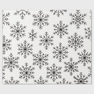 Schwarz-Weiß-Schneemuster-Wrap-Papier Geschenkpapier