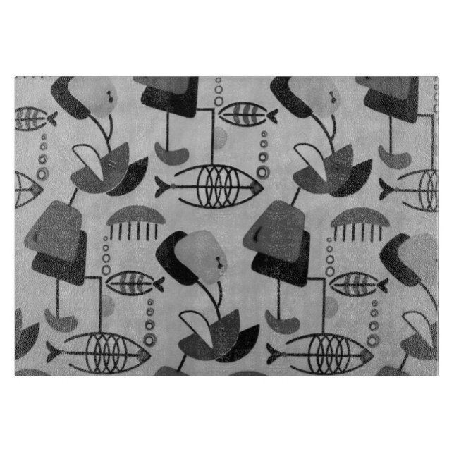 Schwarz-Weiß-Schnittplatine Schneidebrett (Vorderseite)