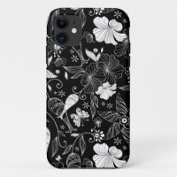 Schwarz-Weiß-schöne Retro-Blume