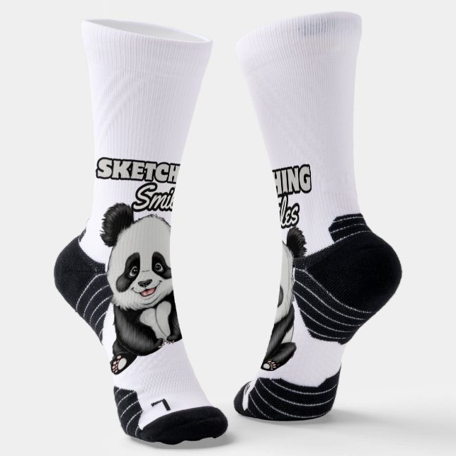 Schwarz & Weiß Schönheit Gentle Panda Socken (Gewinkelt)