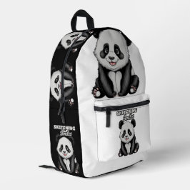 Schwarz & Weiß Schönheit Klassisches Panda Kunst Bedruckter Rucksack