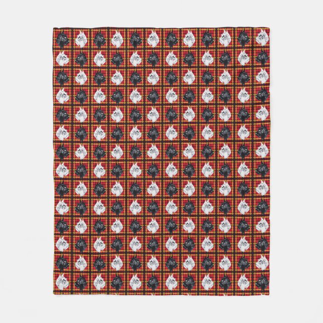 Schwarz-Weiß-Schottische Terrier karierte Decke (Vorderseite)