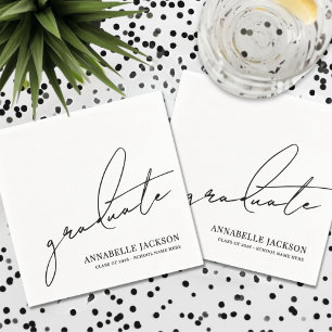 Schwarz Weiß Schrift Abschluss Serviette