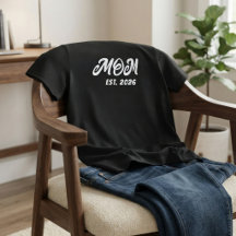 Schwarz-Weiß-Schrift Established Mom-T-Shirt