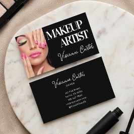 Schwarz Weiß Schrift Foto Make-up Visitenkarte